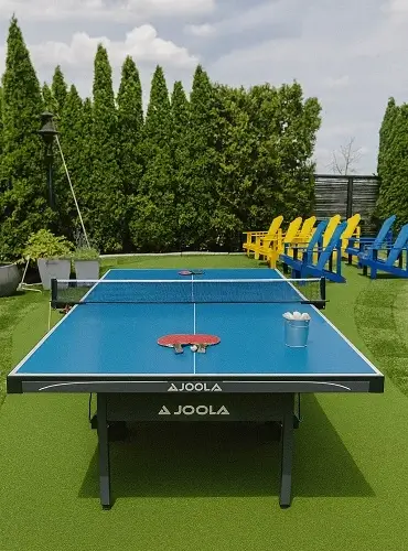 Event and Party Ping Pong Table Rentals Across the Midwest Indoor ping pong table rental setup for events and parties in Minnesota, Wisconsin, Iowa, North Dakota, and South Dakota.