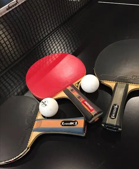 Midwest Ping Pong Table Rentals for Events and Parties Blue ping pong table available for event rentals in Minnesota, Wisconsin, Iowa, North Dakota, and South Dakota.